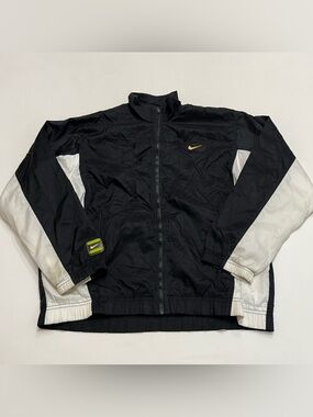 Vintage Y2K Nike Windbreaker Track Jacket Youth Sz XL Black White Full Zip